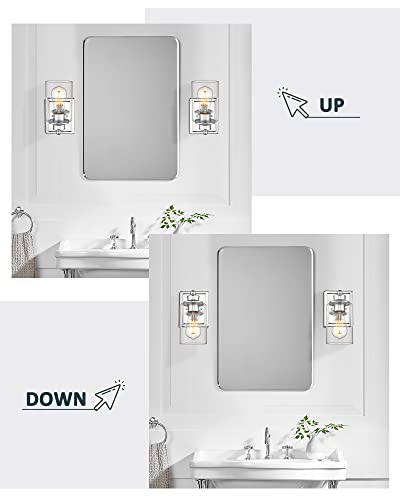
                  
                    HWH Bathroom Vanity Light Fixtures Over Makeup Mirror Chrome Farmhouse Washroom Lamp Lighting Fixture Vintage Wall Sconce Lights, 5HLT63B CH
                  
                