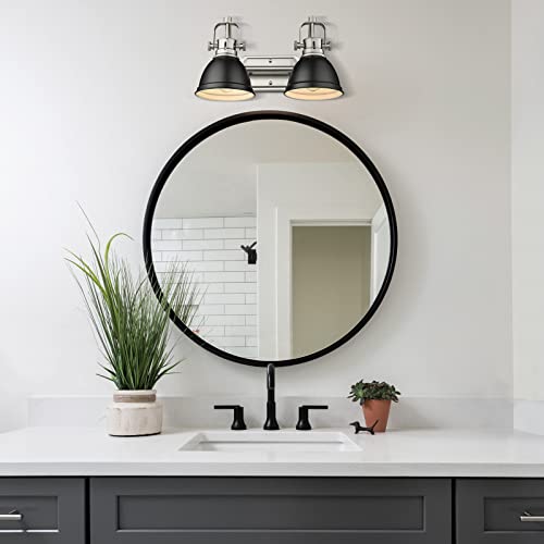 
                  
                    Emliviar Modern Vanity Light, Industrial 2-Light Bathroom Wall Light Fixtures, Black and Brushed Nickel Finish with Metal Shade,4054-2W BN+BK
                  
                
