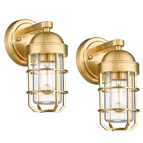 
                  
                    Emliviar Nautical Wall Light, Modern Brass Wall Lights for Bathroom Hallway Bedroom, Gold Finish, GE255B-2PK BG
                  
                