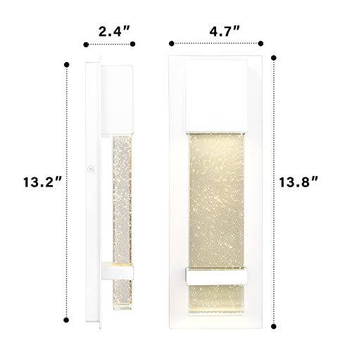 
                  
                    Emliviar Modern LED Wall Sconce, Indoor Outdoor Sconce Light with Bubble Glass, White Finish, 0395-WD WH
                  
                