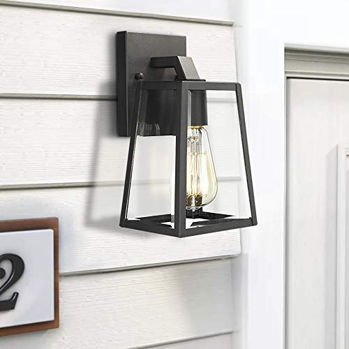 
                  
                    Emliviar Outdoor Wall Mounted Light Single Light Exterior Wall Sconce Lantern, Black Finish Lamp with Clear Bevel Glass,OS-1803AW1
                  
                