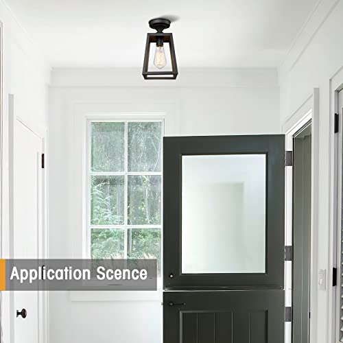 
                  
                    Emliviar Modern Semi-Flush Mount Ceiling Lights, 2 Pack Farmhouse Ceiling Light Fixtures for Hallway Entryway, Black Finish, 1803AW2-F1-2 BK
                  
                