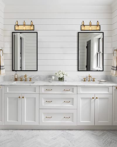 
                  
                    HWH 3-Light Bathroom Vanity Light Modern Vanity Light Fixture Over Mirror,Industrial Wall Sconce for Bedroom Powder Room Hallway, Brushed Gold and Black Finish, 5HLT69B-3W BG
                  
                