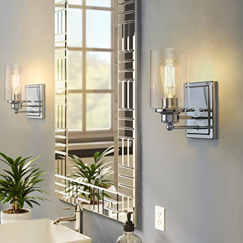 
                  
                    HWH Bathroom Vanity Light Fixtures Over Makeup Mirror Chrome Farmhouse Washroom Lamp Lighting Fixture Vintage Wall Sconce Lights, 5HLT63B CH
                  
                