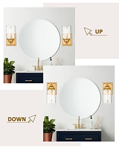 
                  
                    HWH Bathroom Vanity Light Fixtures Over Makeup Mirror Brushed Gold Farmhouse Washroom Lamp Lighting Fixture Vintage Wall Sconce Lights, 5HLT63B BG
                  
                