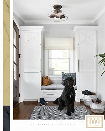 
                  
                    HWH Semi Flush Mount Ceiling Light Fixtures, 11" Semi Flush Mount Close to Ceiling Light, Oil-Rubbed Bronze Finish, 5HZG63F ORB
                  
                