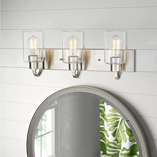
                  
                    Emliviar 3-Light Vanity Light Fixture - Modern Bathroom Light Fixtures Over Mirror, Brushed Nickel Finish with Clear Glass,YCE237B-3W BN
                  
                