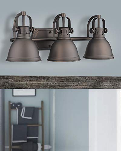 
                  
                    Emliviar 3-Light Vanity Light Fixture, Oil Rubbed Bronze Finish with Metal Shade,4054 ORB
                  
                