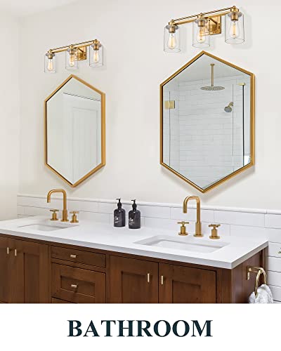 
                  
                    HWH Modern Bathroom Light Fixture 3-Light Wall Vanity Light Fixture, Industrial Wall Sconce Lamp in Brushed Gold Finish, 5HLT63B-3W BG
                  
                
