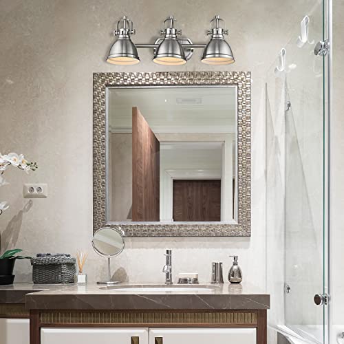
                  
                    Emliviar 2 Pack Bathroom Vanity Light Fixtures, Modern 3-Light Bath Wall Light with Metal Shade, Brushed Nickel Finish, 4054S-2PK
                  
                