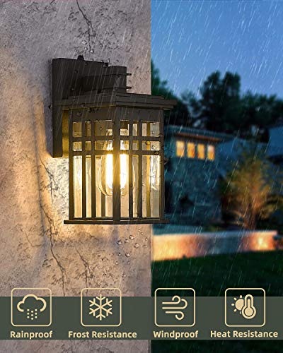 
                  
                    HWH Exterior Wall Mounted Lamp Porch Light Fixture with Clear Glass Shade, Matte Black Finish, 5HD27B-PC BK
                  
                