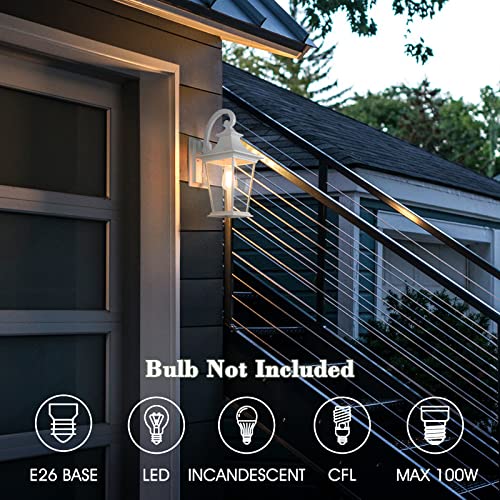 
                  
                    Emliviar Modern Outdoor Carriage Lights, Large Outside Lights for House, Clear Glass in White Finish, 500181-WH
                  
                