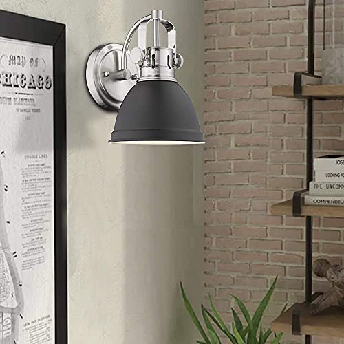 
                  
                    Emliviar 1-Light Bathroom Vanity Wall Mount Light Fixture, Hallway Wall Lamp in Black Finish with Metal Shade,4053H
                  
                