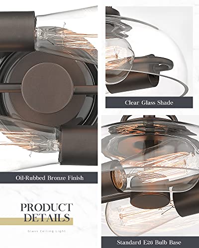 
                  
                    HWH Semi Flush Mount Ceiling Light Fixtures, 11" Semi Flush Mount Close to Ceiling Light, Oil-Rubbed Bronze Finish, 5HZG63F ORB
                  
                