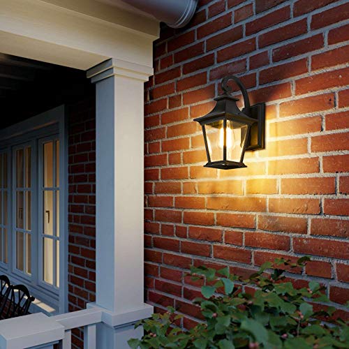 
                  
                    Emliviar Outdoor Wall Lights 2 Pack - Exterior Porch Lights Wall Mount in Black Finish with Clear Glass,XE219B-2PK BK
                  
                