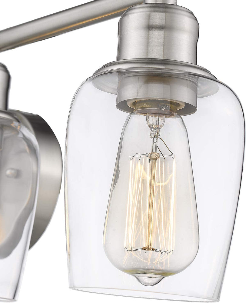 
                  
                    Emliviar Vanity Lights Brushed Nickel, Modern Bathroom Lights with Clear Glass Shade,6005-4 BN
                  
                