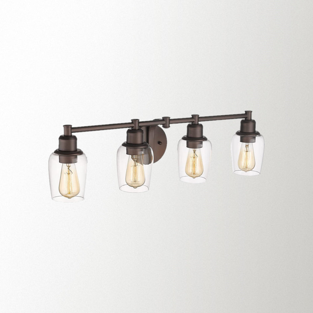 Emliviar Vanity Light Oil Rubbed Bronze Finish with Clear Glass,6005-4 ORB