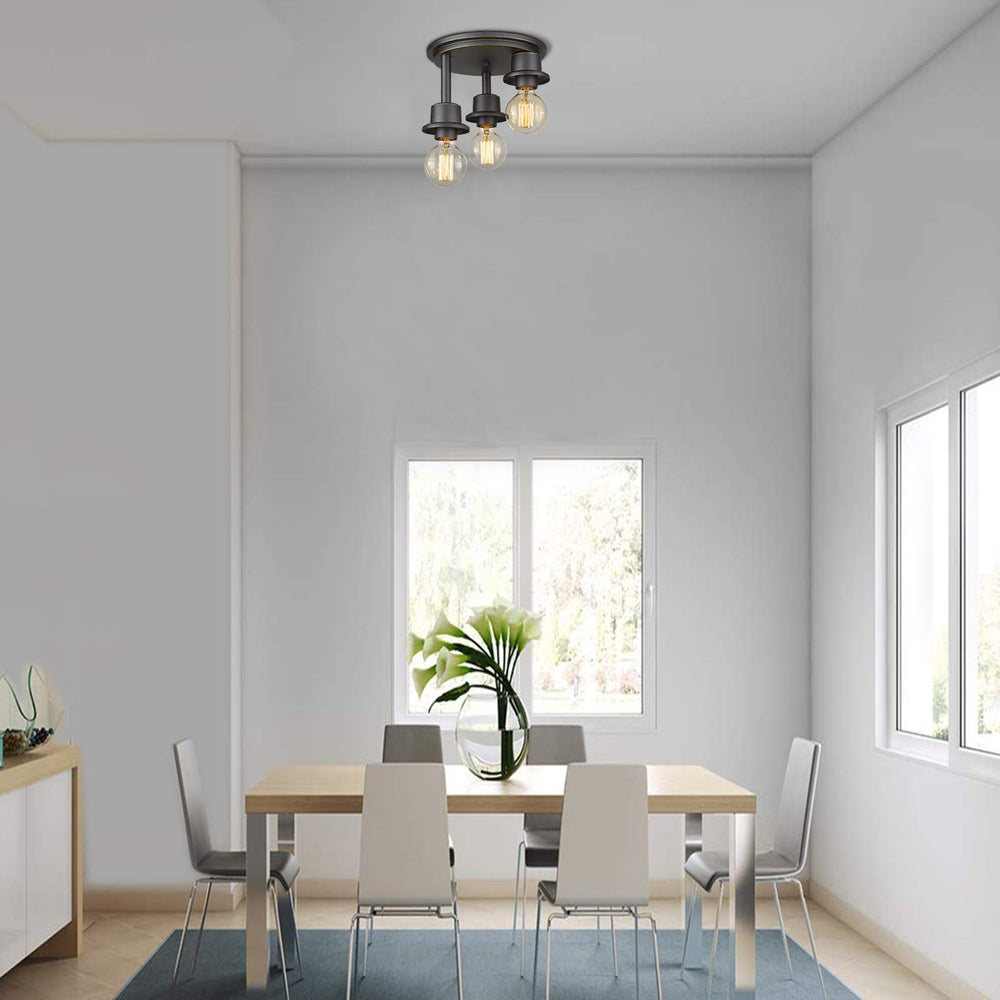 
                  
                    Emliviar Farmhouse Ceiling Light Fixtures 2 Pack - 3-Light Flush Mount Ceiling Lights in Black Finish,WE214F-3W-2PK BG
                  
                