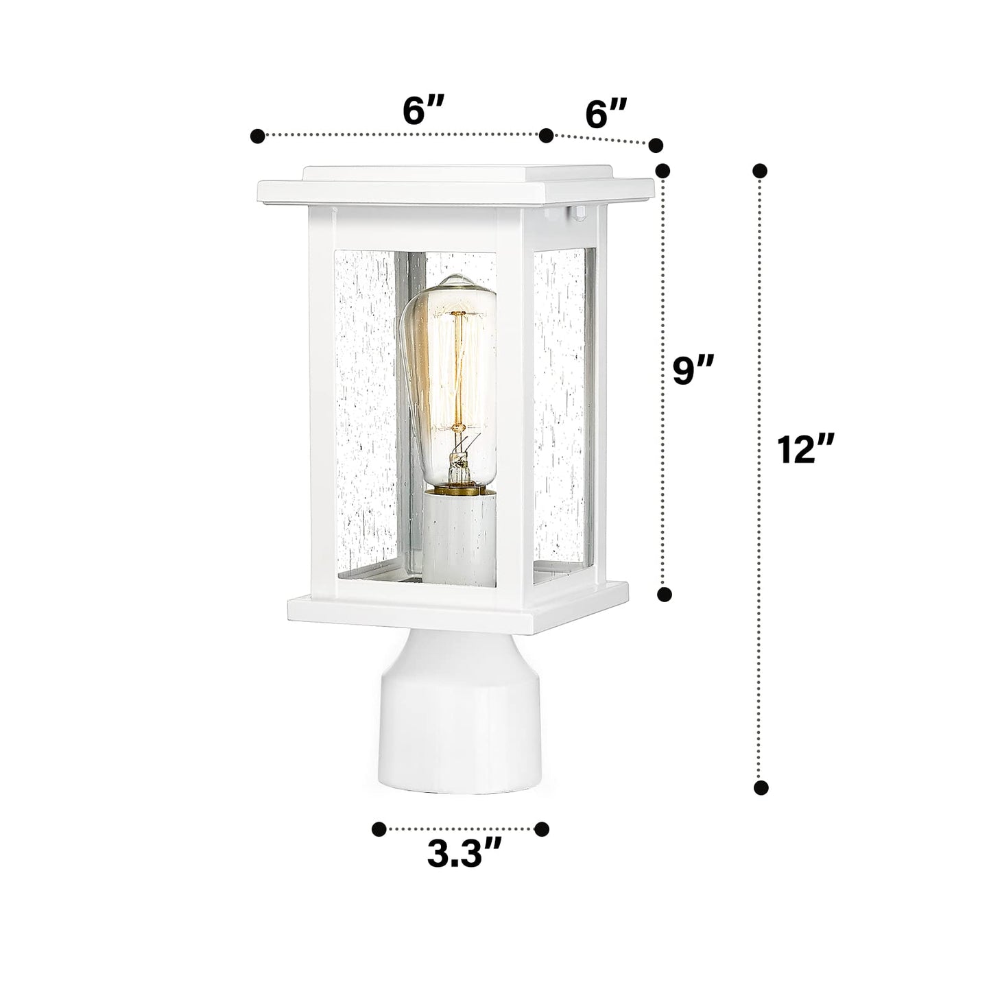 
                  
                    Emliviar Outdoor Lamp Post Light Fixture, Modern Exterior Post Lantern Light with Seeded Glass, White Finish, 1803EW1-P WH
                  
                