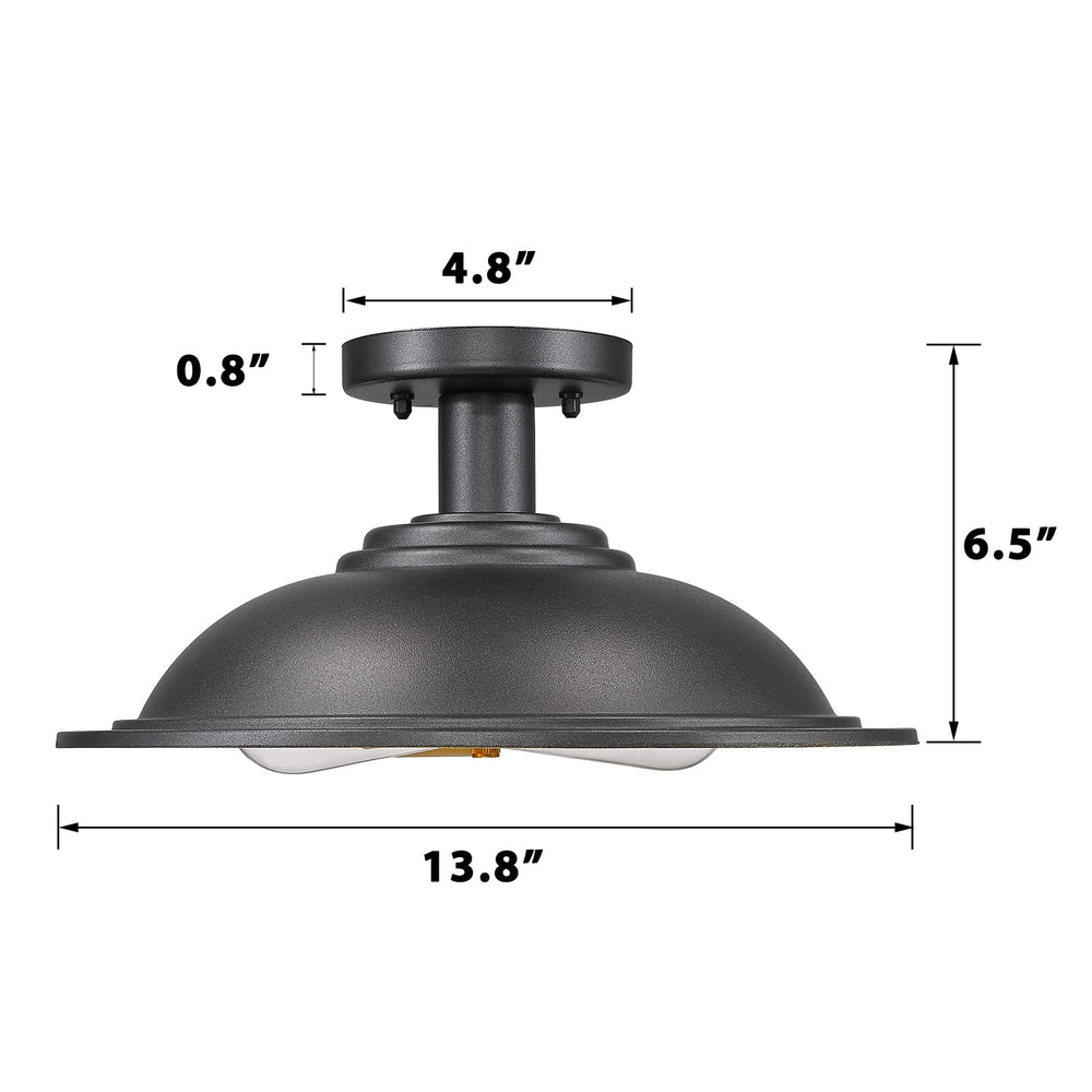 
                  
                    Emliviar Industrial Ceiling Light Fixture, 2-Light Farmhouse Semi Flush Mount Ceiling Light with Metal Shade, Black and Gold Finish,XE230F BK+GD
                  
                
