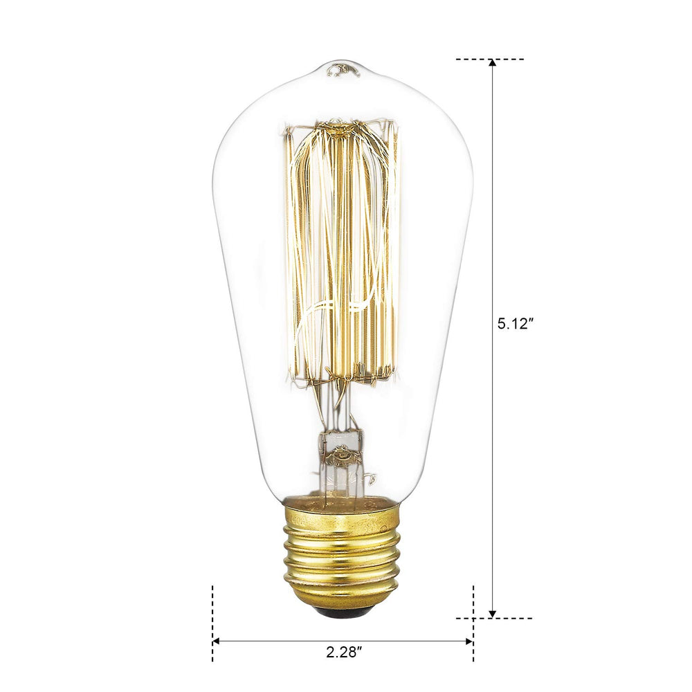 
                  
                    Emliviar Vintage Edison Light Bulb, E26 Medium Base Incandescent Bulb 6 Pack,ST58
                  
                