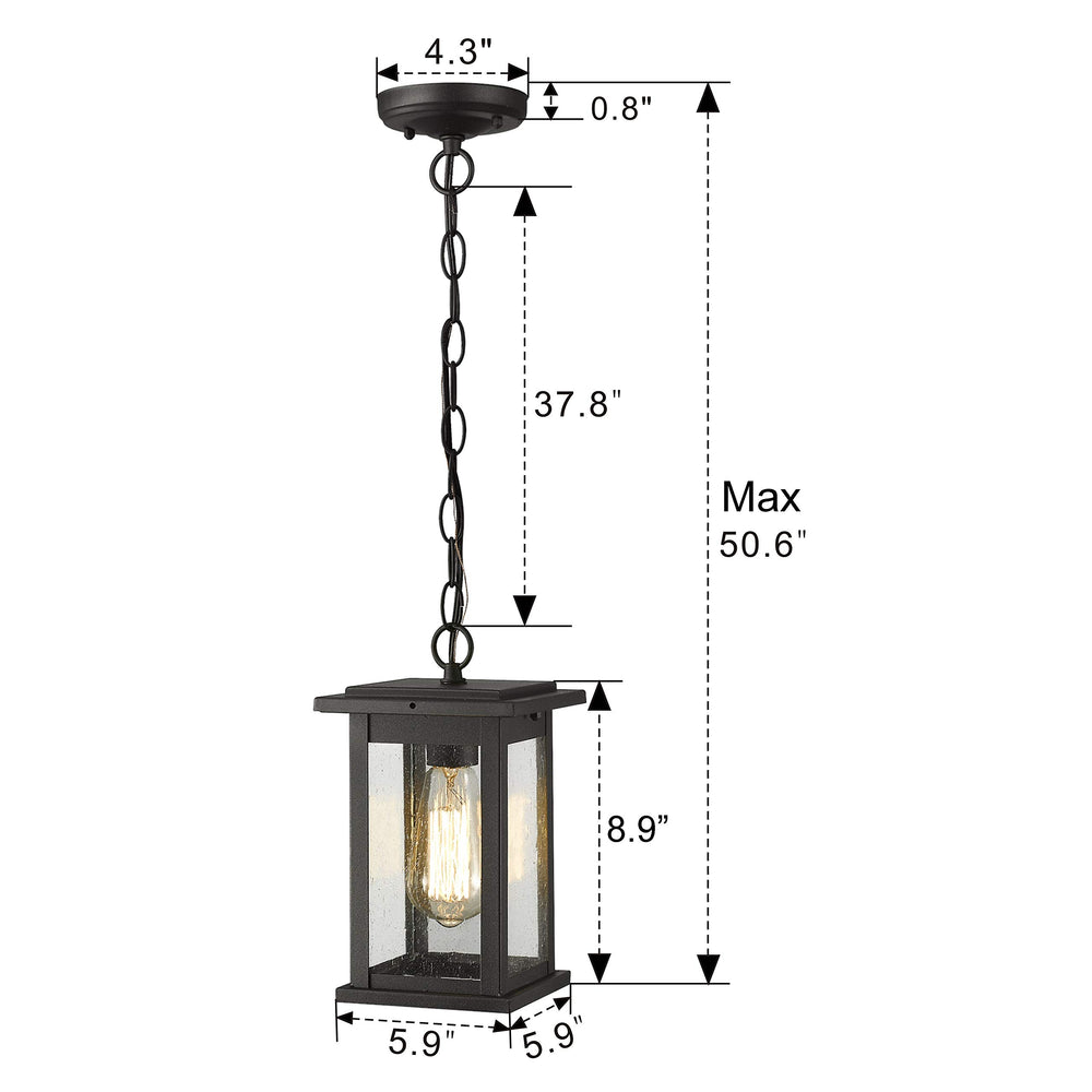 
                  
                    Emliviar Outdoor Pendant Lights for Porch in Black Finish,1803EW1-H
                  
                