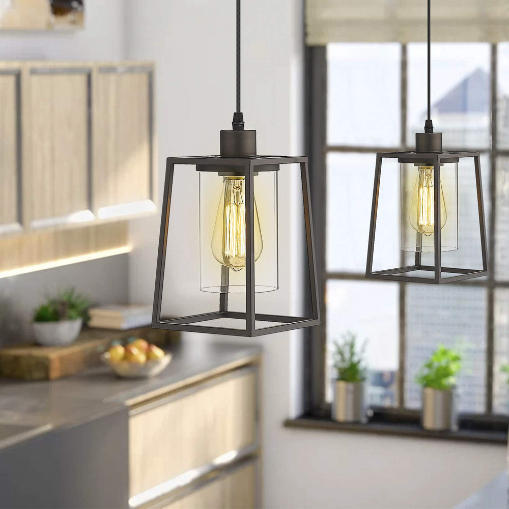 
                  
                    Emliviar Kitchen Pendant Light, Mini Hanging Light in Oil Rubbed Bronze Finish with Clear Glass Shade,3046M1L ORB
                  
                