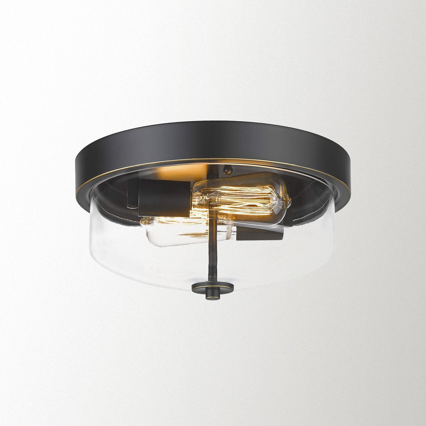 
                  
                    Emliviar 12 Inch Outdoor Ceiling Light - Farmhouse Flush Mount Close to Ceiling Light with Clear Glass Shade, Gold Finish, TE217F BG
                  
                