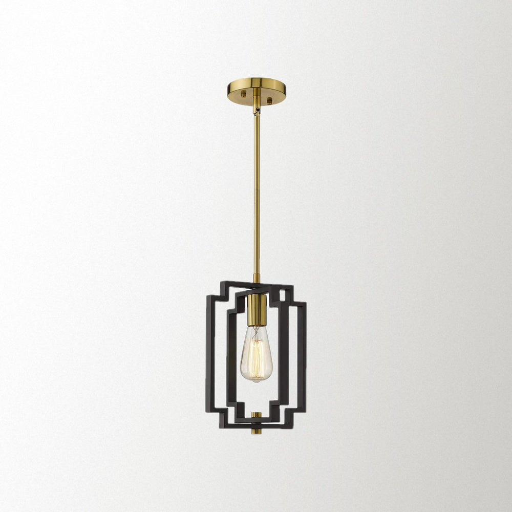 
                  
                    Emliviar Industrial Pendant Light, 1-Light Kitchen Hanging Light Fixture Adjustable, Black and Gold Finish,JE1981M1L BK+G
                  
                