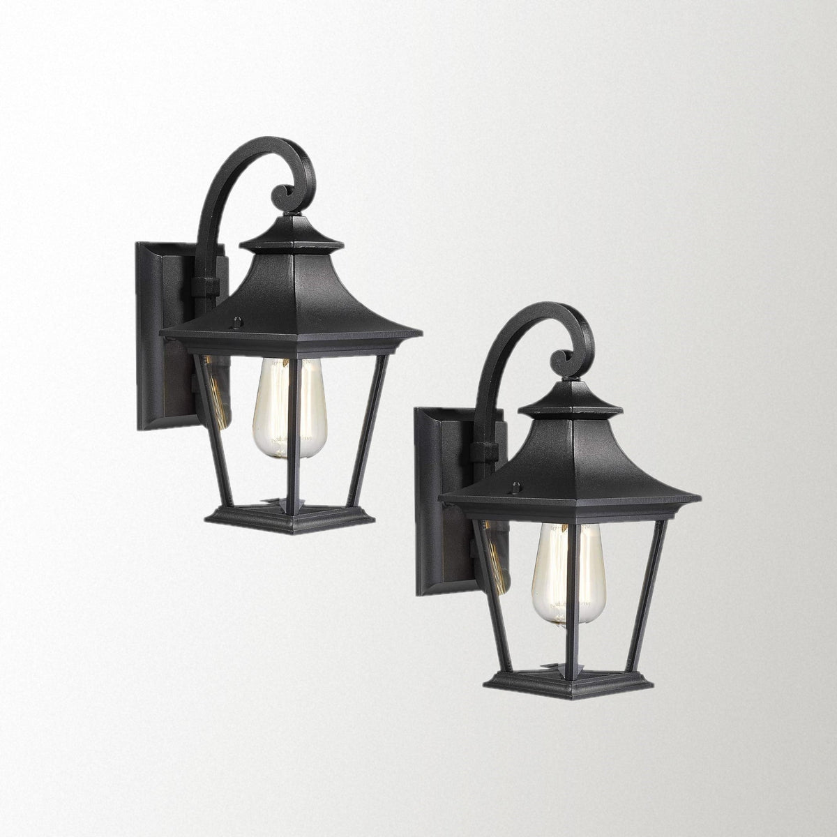 Emliviar Outdoor Post Lantern – 1-Light Black Finish With Clear Glass, 14.5" Tall, CUL Listed, Wet-Rated For Garden, Patio, Or Pathway