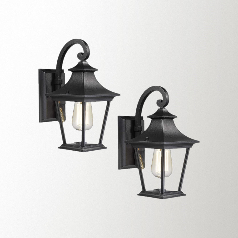
                  
                    Emliviar Outdoor Wall Lights 2 Pack - Exterior Porch Lights Wall Mount in Black Finish with Clear Glass,XE219B-2PK BK
                  
                