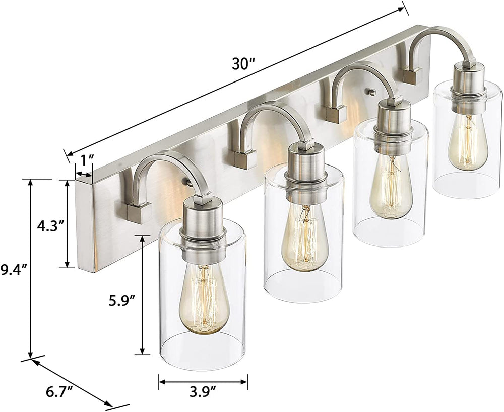 Nickel 4 outlet light vanity