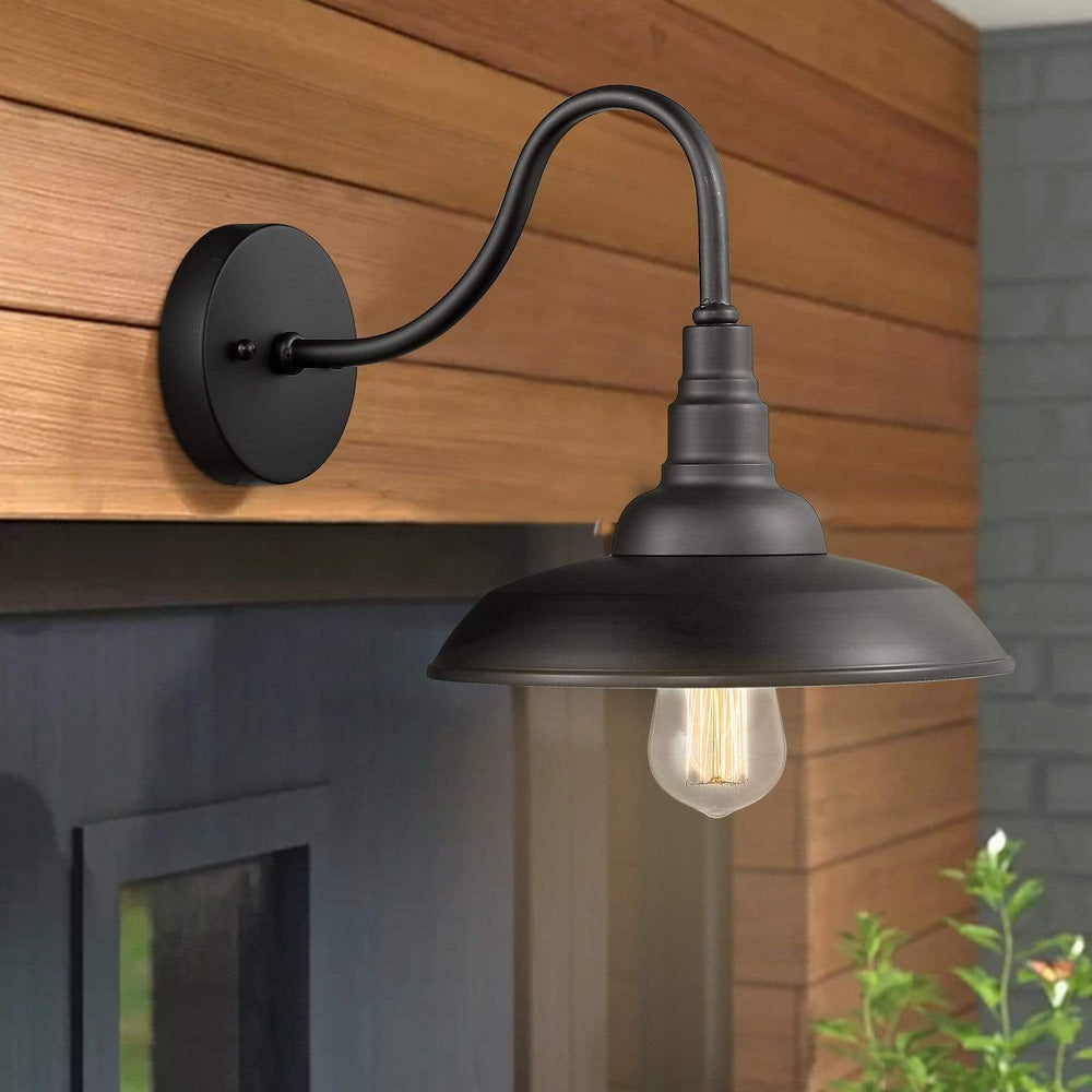 Emliviar Black Gooseneck Barn Light Wall Light 2 Pack,523-2 BK