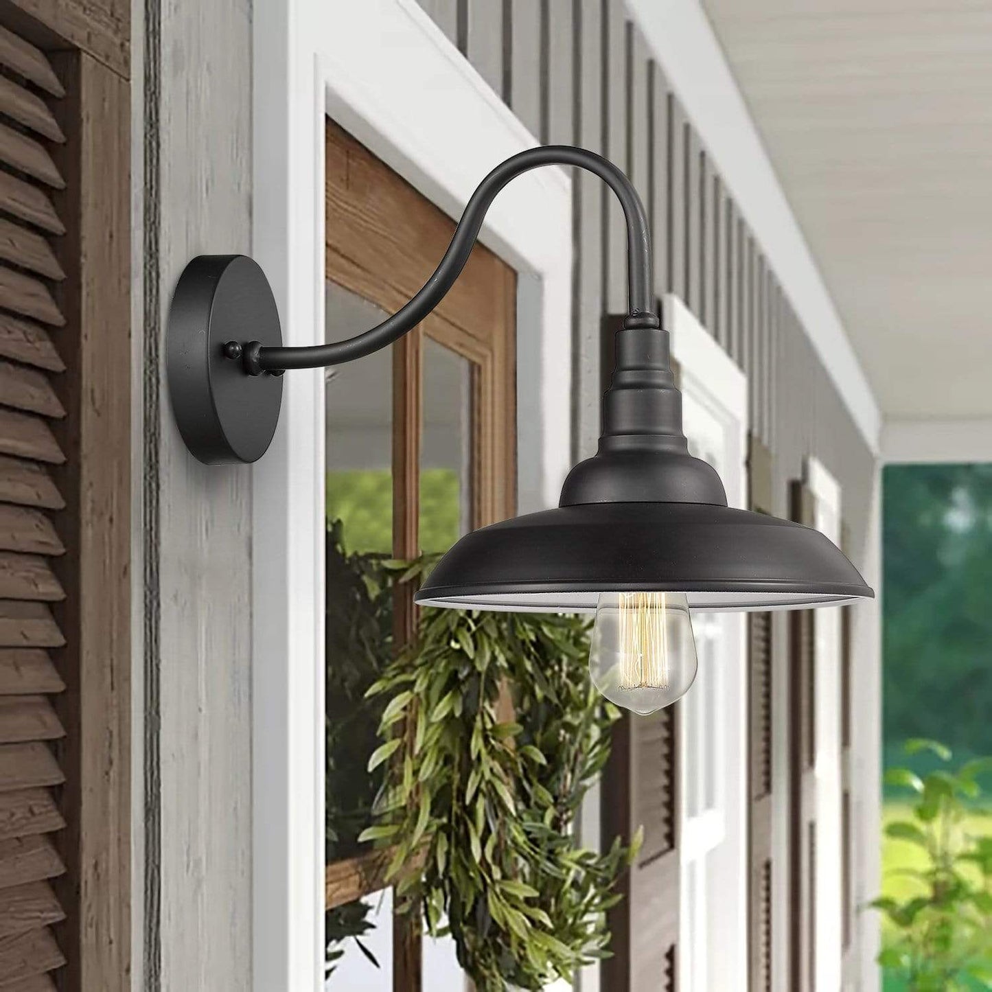 
                  
                    Emliviar Black Gooseneck Barn Light Wall Light 2 Pack,523-2 BK
                  
                