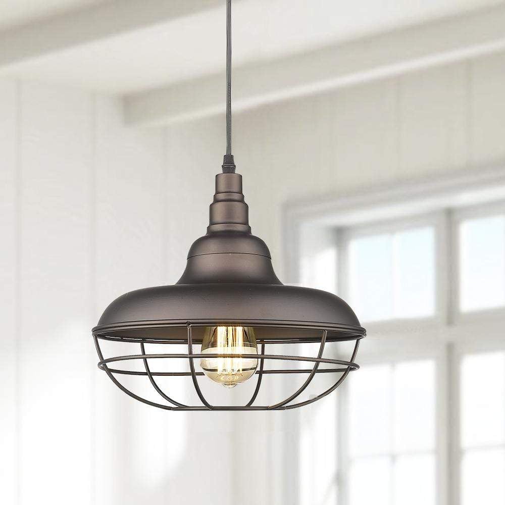 
                  
                    Emliviar Industrial Metal Cage Pendant Light Vintage Barn Light,50007-MP
                  
                