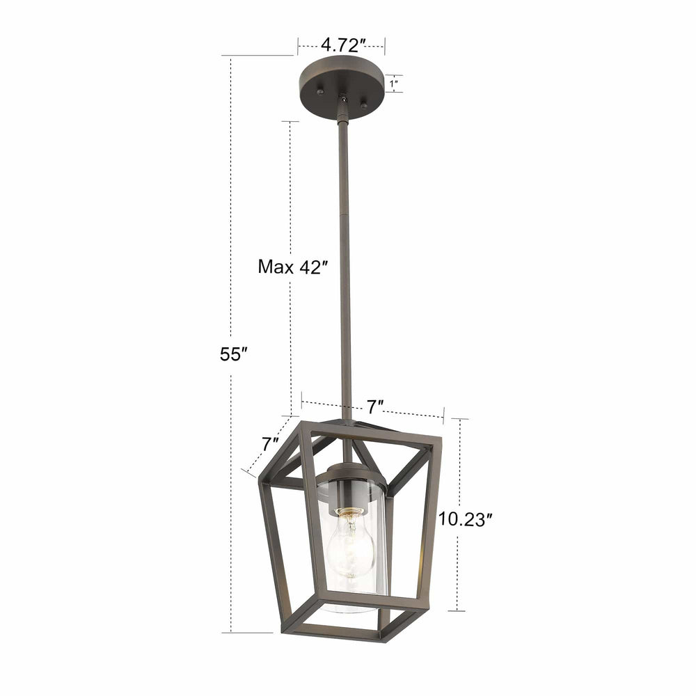 
                  
                    Emliviar Mini Cage Hanging Light with Clear Glass Shade,P3033-M1L
                  
                