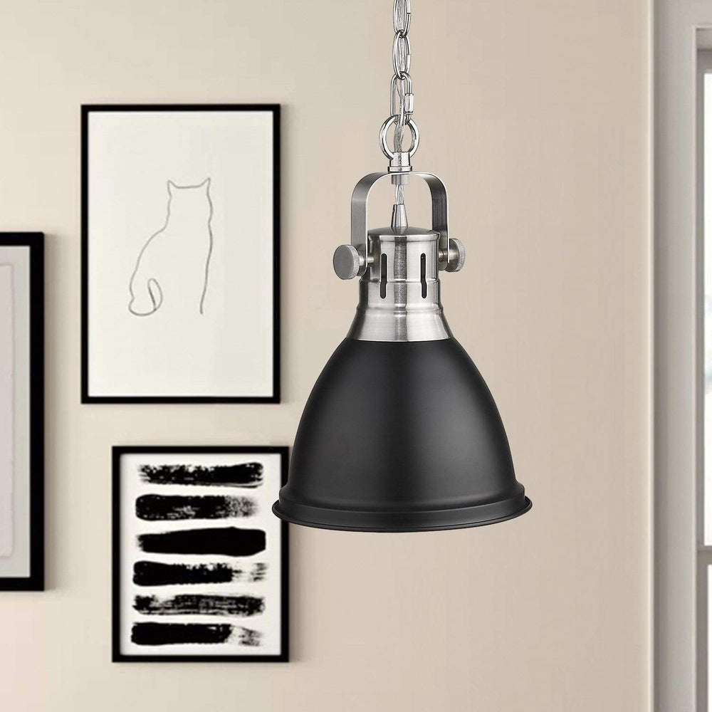 
                  
                    Emliviar Modern Dome Hanging Light with Metal Shade,Black Finish,8 inch, 4054M BN/BK
                  
                