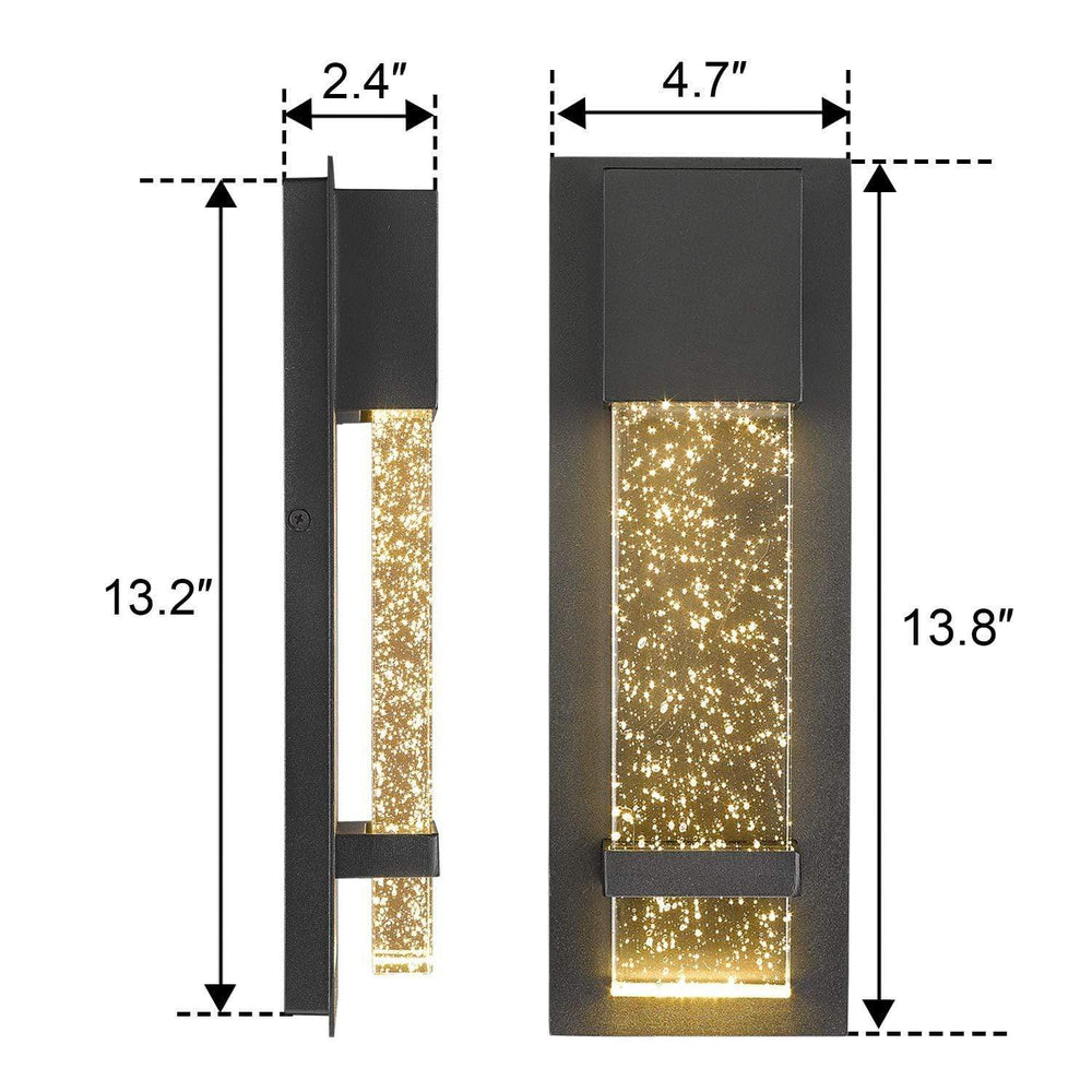 
                  
                    Emliviar Indoor Outdoor LED Wall Sconce Light Black Finish Bubble Glass,0395-WD
                  
                