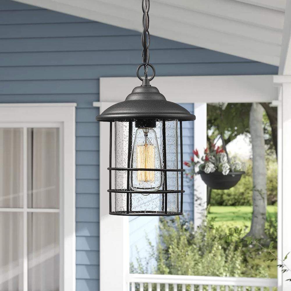 Emliviar Outdoor Hanging Lantern in Black Finish,1803CW2-H