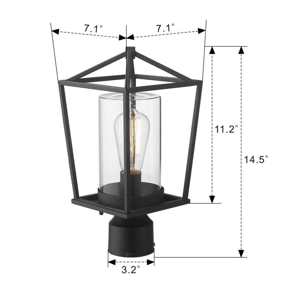
                  
                    Emliviar Outdoor Light Post Lantern in Black Finish,20065P BK
                  
                