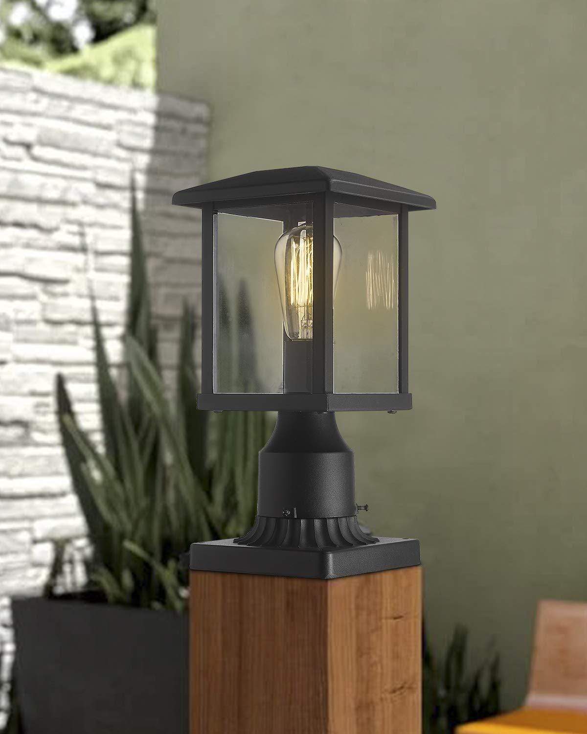 Post Fixture Emliviar Outdoor Post Light Fixtures in Black Finish,20064-P BK