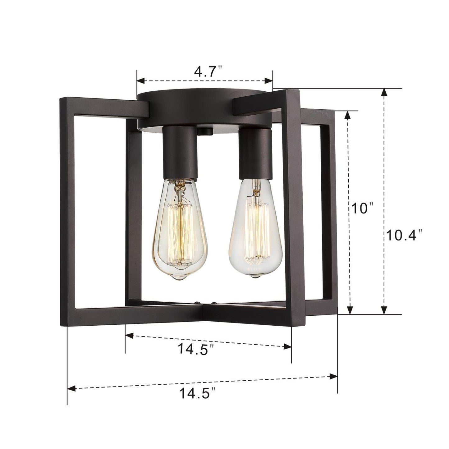 
                  
                    Emliviar Ceiling Light Fixture Industrial Semi-Flush Mount with Metal Cage,2A2-CL3 ORB
                  
                