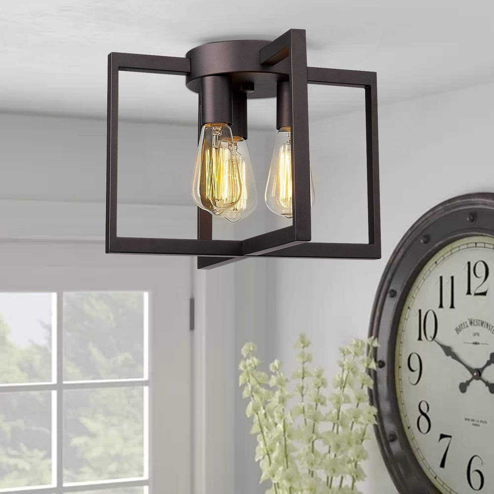 
                  
                    Emliviar Ceiling Light Fixture Industrial Semi-Flush Mount with Metal Cage,2A2-CL3 ORB
                  
                