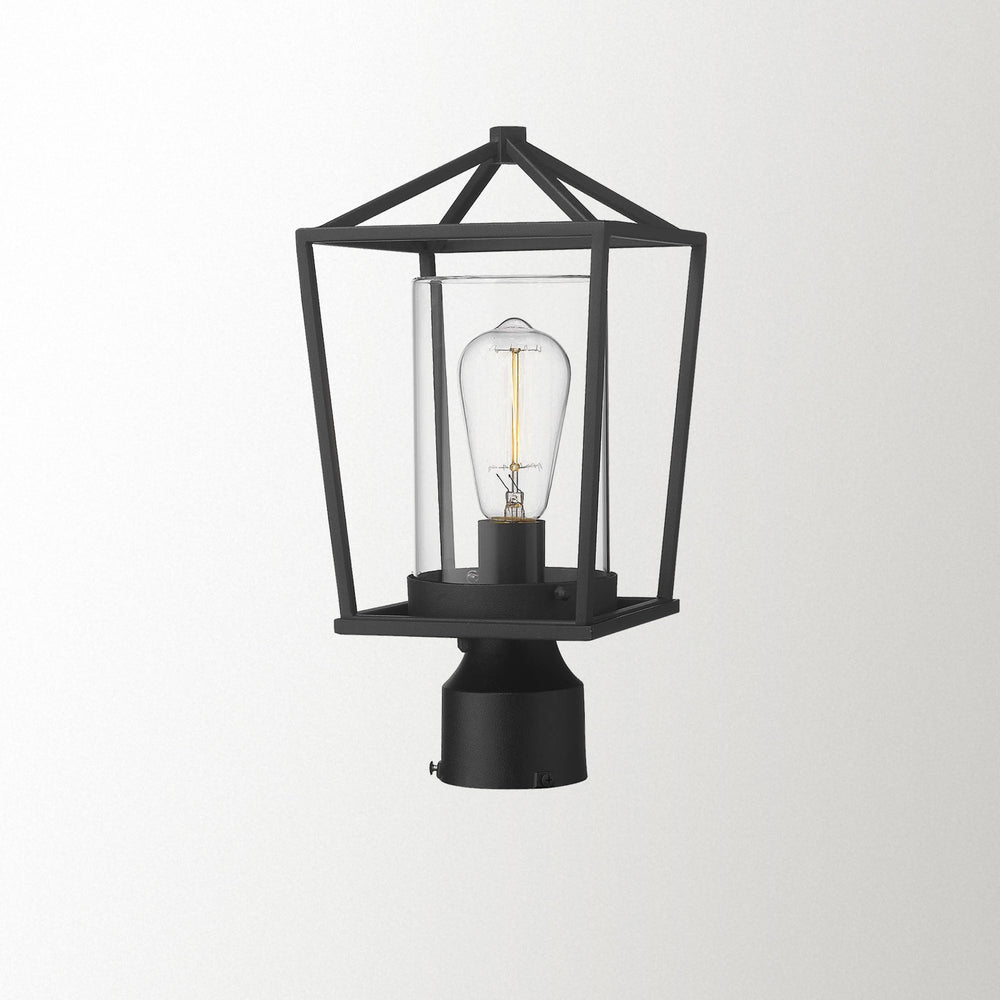 Emliviar Outdoor Light Post Lantern in Black Finish,20065P BK