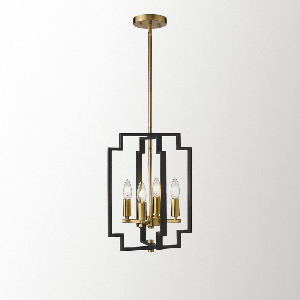 
                  
                    Emliviar Lantern Chandelier for Dining Room 4-Light in Black and Gold Finish,JE1981-D4 BK+G
                  
                